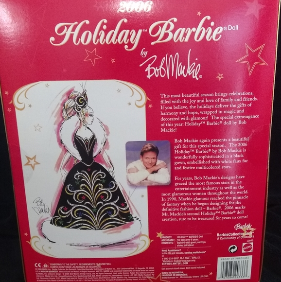 Mattel Barbie 2fer Holiday Barbie Vnt special 2006 Bob Mackie Ed, & 2003 Ed. NIB - Picture 5 of 8